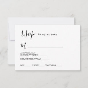 Carte RSVP simple et moderne pour Mariage
