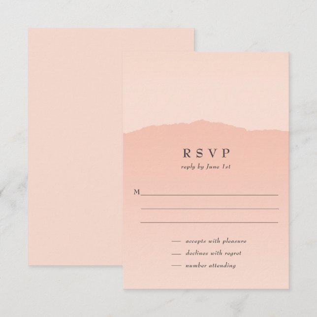 Carte RSVP simple et tendance pour mariage blush (Devant / Derrière)