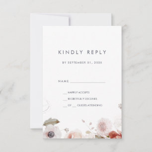 Carte RSVP simple Floral