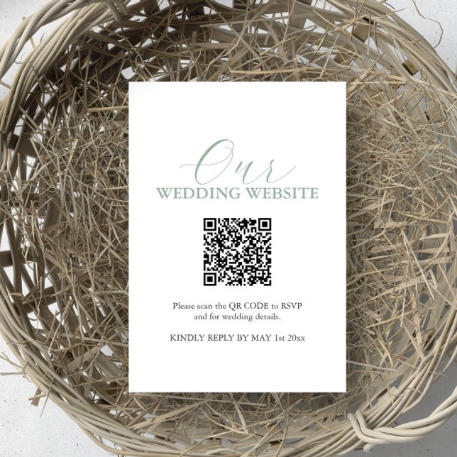 Carte RSVP simple Mariage avec code QR (Wedding rsvp card with QR code)