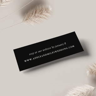 Carte RSVP simple Mariage noir et blanc