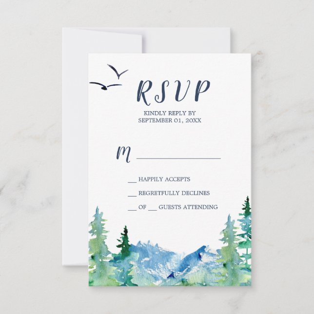 Carte RSVP simple Rocky Mountain (Devant)