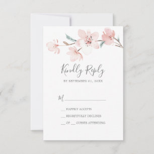 Carte RSVP simple Spring Cherry Blossom