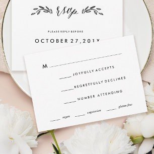 Carte RSVP simplifiée Mariage de bois aquarelle