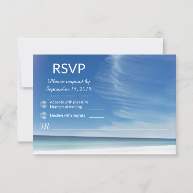 Carte RSVP Sky Cloud & Seashing Beach (Devant)