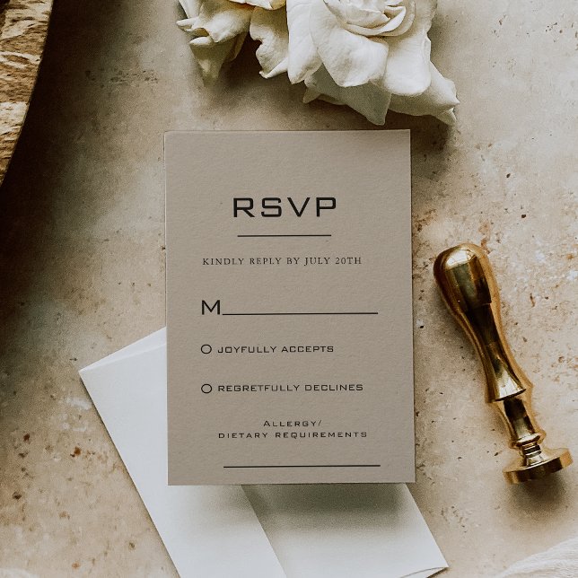 Carte RSVP standard simple Kraft (Créateur téléchargé)