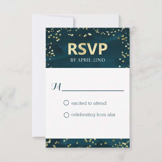 Carte RSVP Starry Night Wedding (Devant)