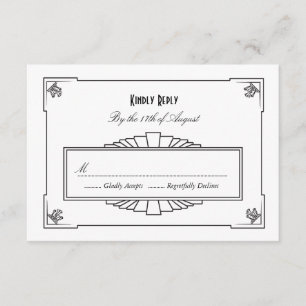 Carte RSVP style Art déco