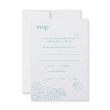 Carte RSVP Swirling Waves - Robin's Egg Blue