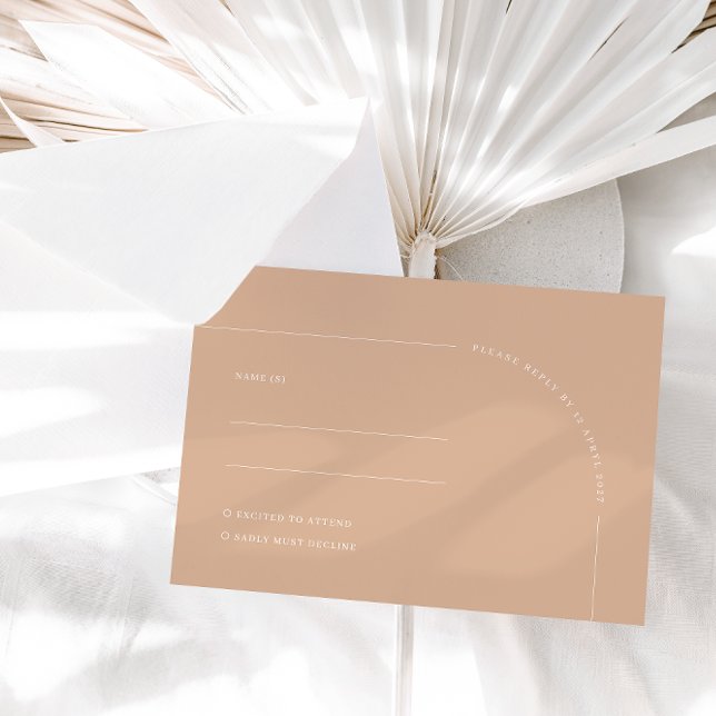Carte RSVP Tan Boho minimaliste moderne (Créateur téléchargé)