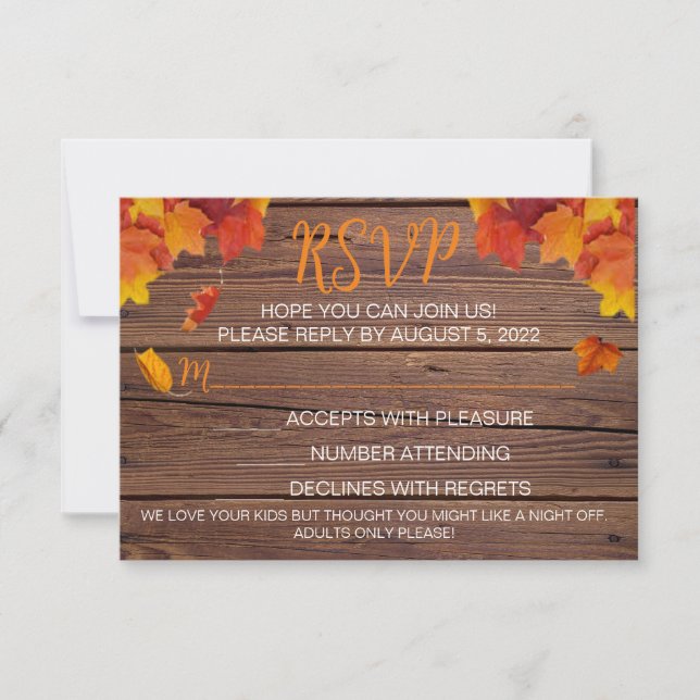 Carte RSVP Tombez Amoureux (Devant)