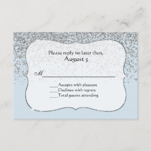 Carte RSVP tout usage Ice Blue and Silver