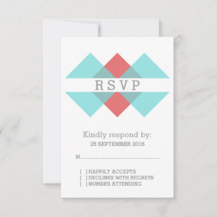 Carte RSVP trieuse rouge turquoise