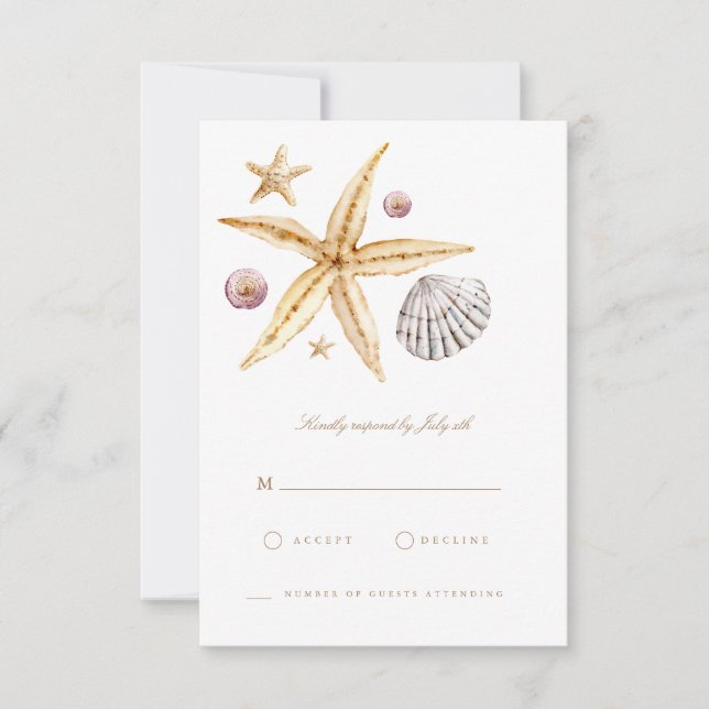 Carte RSVP Tropical Beach Ocean Shell (Devant)
