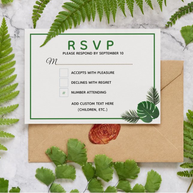 Carte RSVP Tropical Modern Wedding (Créateur téléchargé)