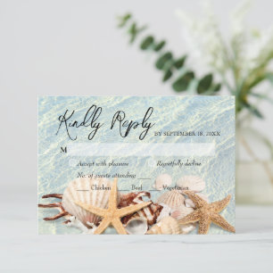 Carte RSVP Tropical Ocean Beach Seashell