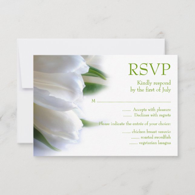 Carte RSVP Tulipes blanches (Devant)