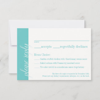 Carte RSVP Turquoise, Collection Mariage Caroline