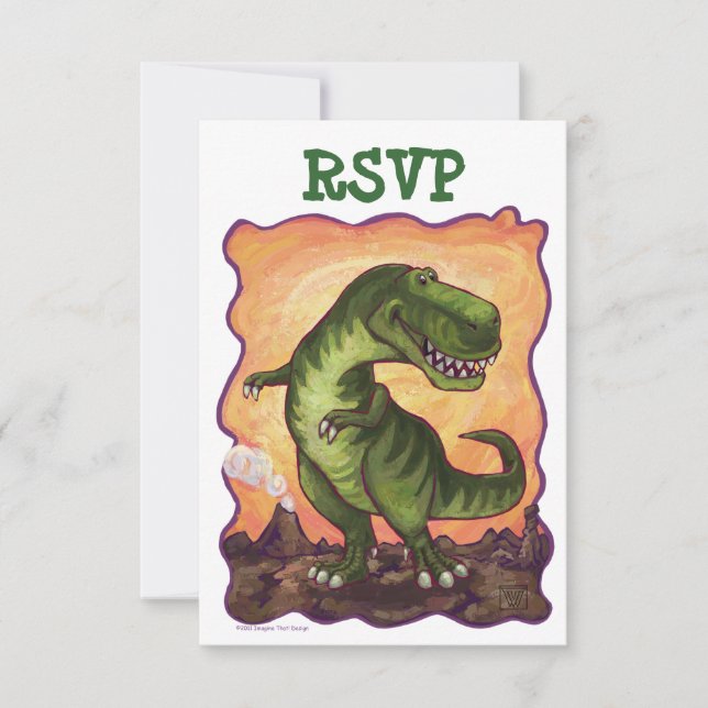 Carte RSVP Tyrannosaurus Rex Party Center (Devant)