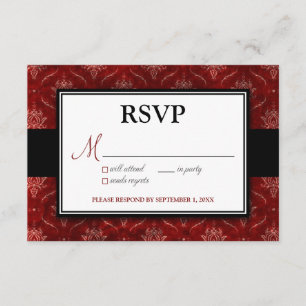 Carte RSVP Velours Rouge broyé (5 po x 3,5 po)