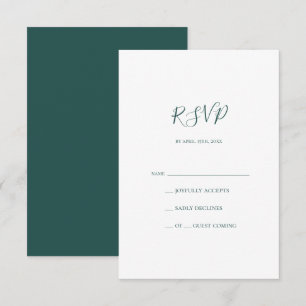Carte RSVP Vert foncé