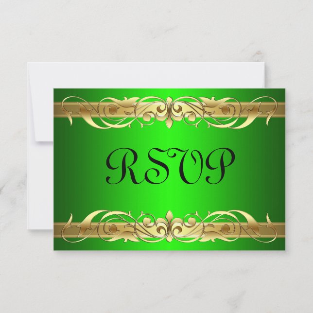 Carte RSVP verte Grand Duchess Gold Soll (Devant)