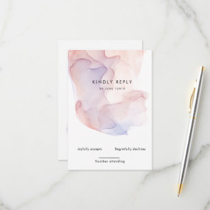 Carte RSVP Vertical moderne en soie transparente