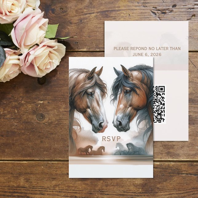 Carte RSVP verticale du Mariage de code QR (Créateur téléchargé)