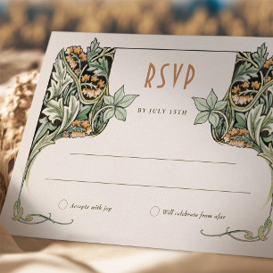 Carte RSVP Victorian Grace Morris Élégance inspiré