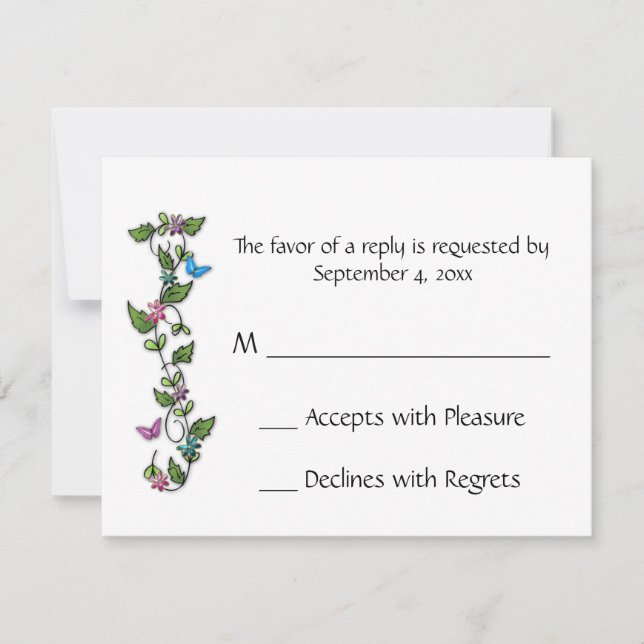 Carte RSVP Vin Floral (Devant)