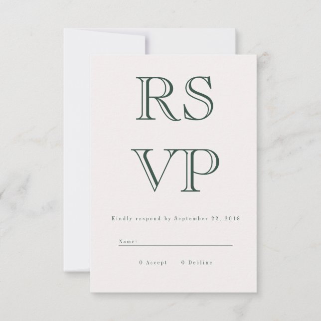 Carte RSVP vintage Bold (Devant)