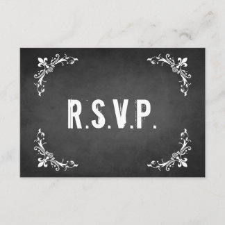 Carte RSVP vintage Chalkboard