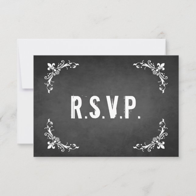 Carte RSVP vintage Chalkboard (Devant)