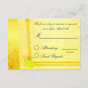 Carte RSVP Vintage de mariage blanc