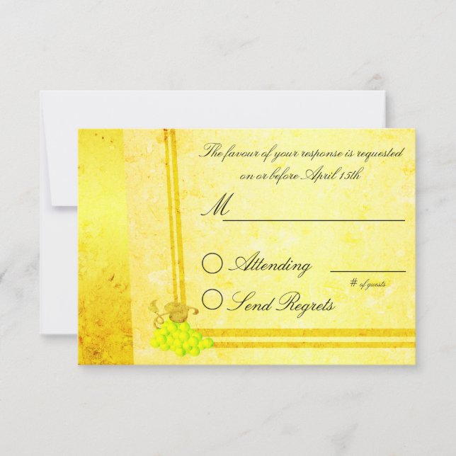 Carte RSVP Vintage de mariage blanc (Devant)