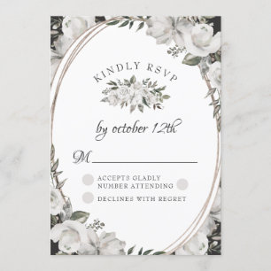 Carte RSVP vintage de mariage blanc cerisâtre