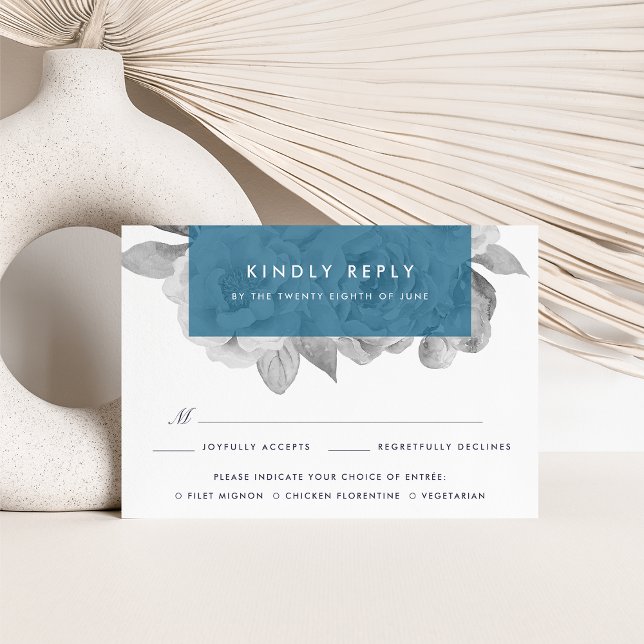 Carte RSVP vintage Floral Meice Choice | Cerulean (Créateur téléchargé)