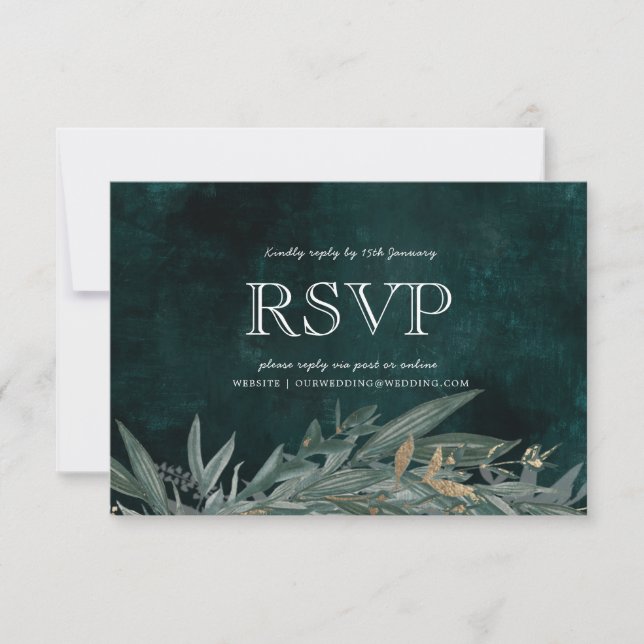 Carte RSVP vintage Green Hannah Suite (Devant)