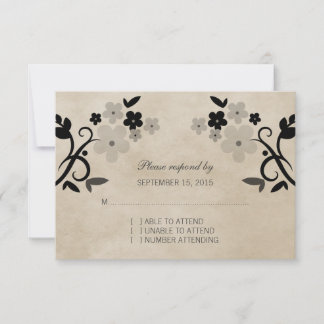 Carte RSVP Vintage gris sucré