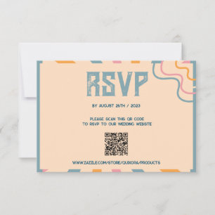 Carte RSVP vintage les années 70 Floral avec code