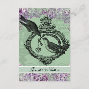 Carte RSVP vintage Lilacs Locket