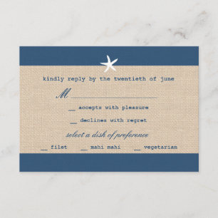 Carte RSVP vintage Ocean Stripes