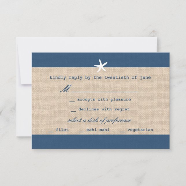 Carte RSVP vintage Ocean Stripes (Devant)