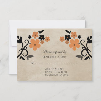 Carte RSVP Vintage orange sucré