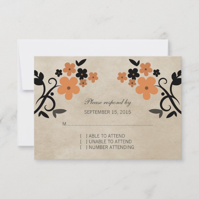 Carte RSVP Vintage orange sucré (Devant)