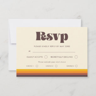 Carte RSVP Vintage Retro 60s avec choix de repas