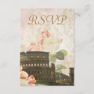 Carte RSVP Vintage Rome Rose antique