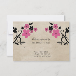 Carte RSVP Vintage rose sucré