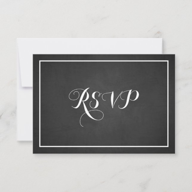Carte RSVP vintage Script de typographie (Devant)