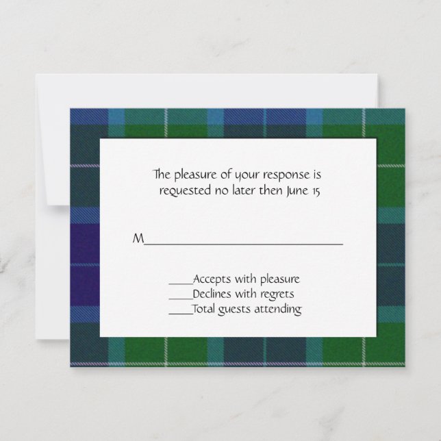 Carte RSVP Wallace Plaid (Devant)